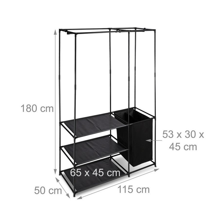B2X Offener Kleiderschrank mit Wäschekorb  
