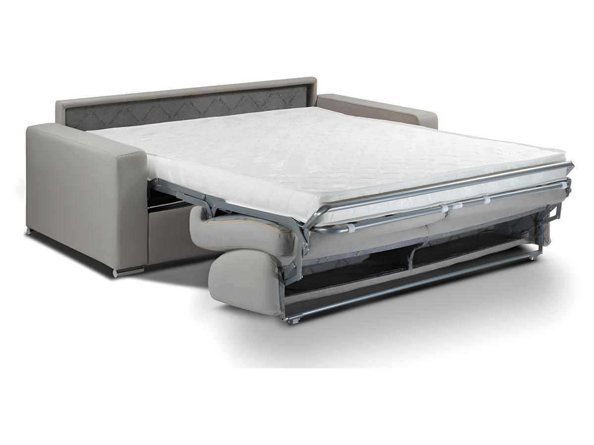 LINEA SOFA Canapé 3 places conible express en tissu CALITO Couchage 1Matelas  