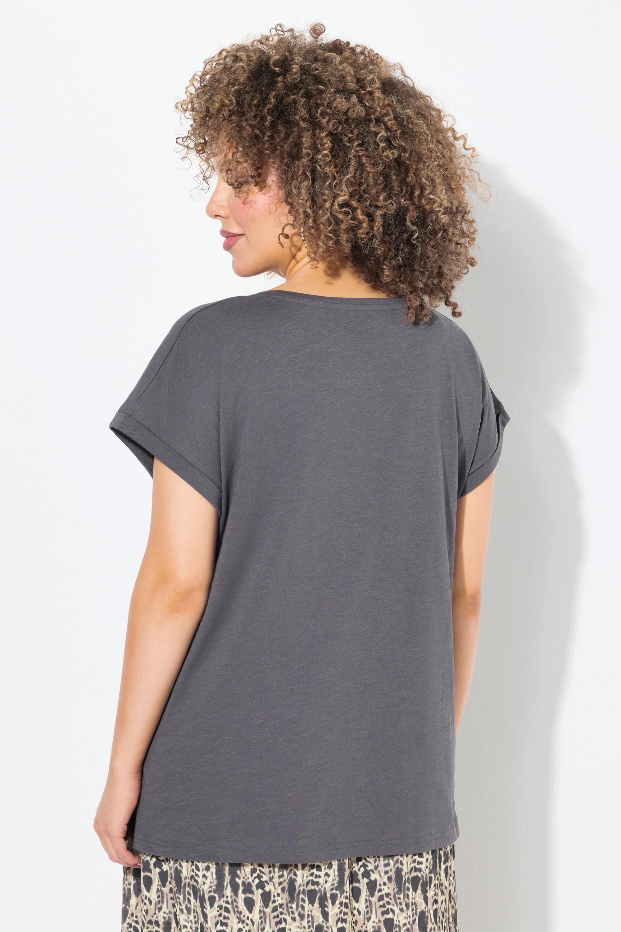 Ulla Popken T-Shirt Oversized Stampa LOVE Maniche Corte  