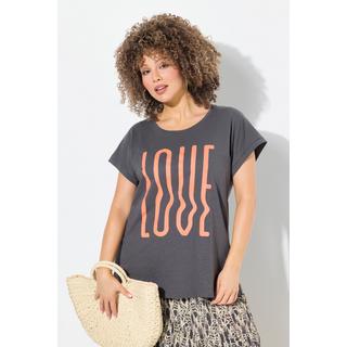 Ulla Popken T-Shirt Oversized Stampa LOVE Maniche Corte  