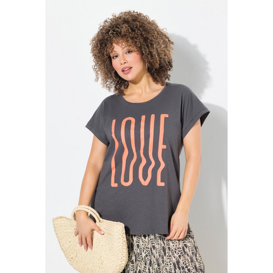 Ulla Popken T-Shirt Oversized Imprimé LOVE Manches Courtes  