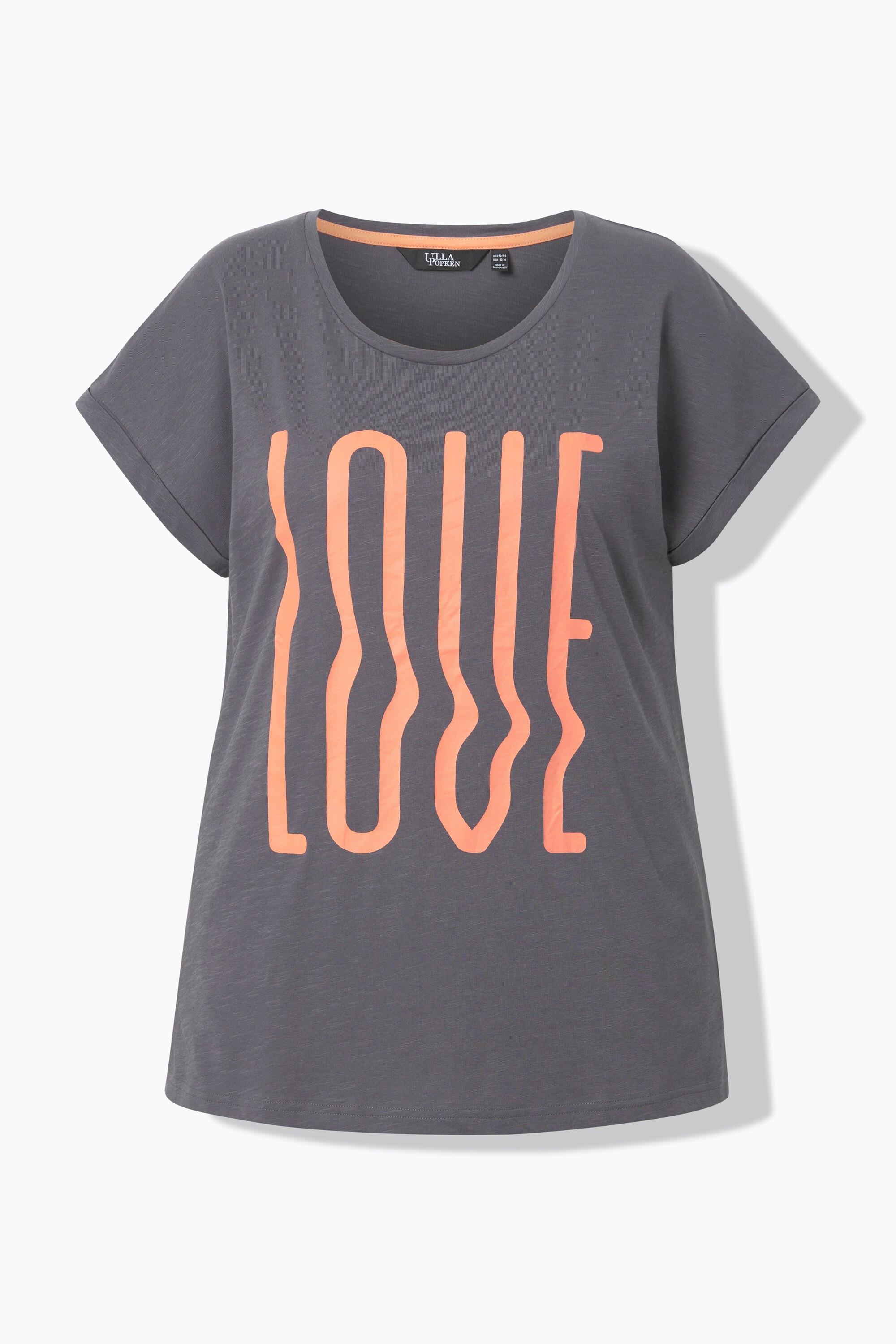Ulla Popken T-Shirt Oversized Stampa LOVE Maniche Corte  