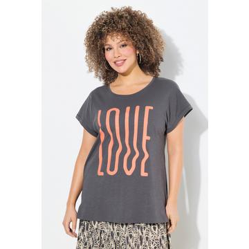 T-shirt dal taglio oversize con LOVE, scollo a girocollo e mezze maniche