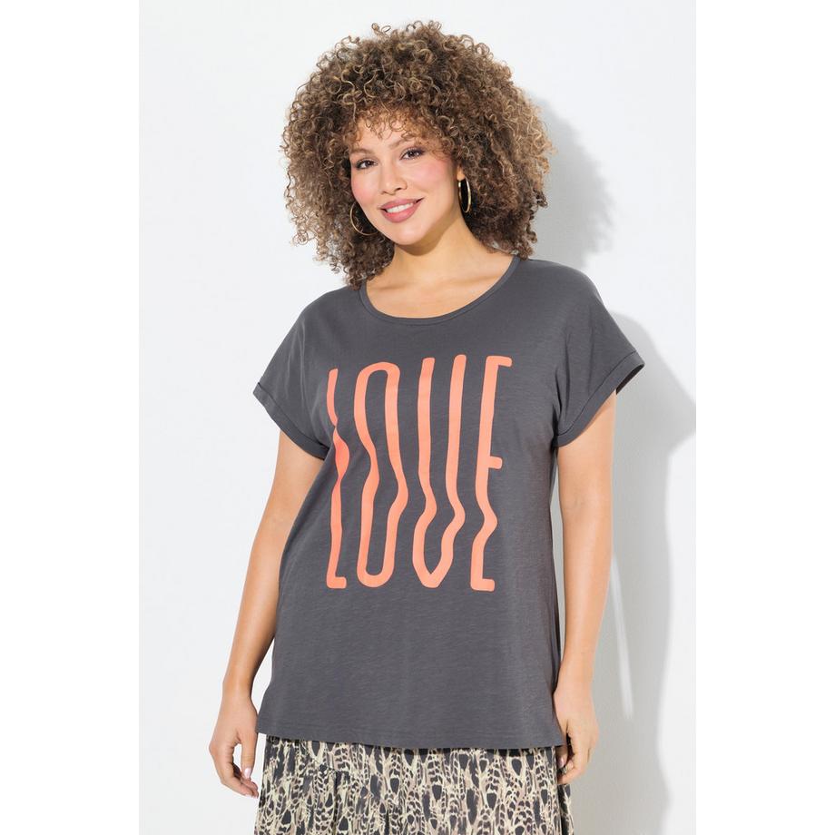 Ulla Popken T-Shirt Oversized Imprimé LOVE Manches Courtes  