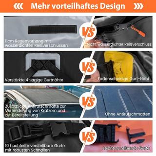 Northio 420 L Dachbox für Auto mit Zahlenschloss & 6 Türhaken & Anti-Rutsch-Matte Wasserdichter Dachkoffer Grau  