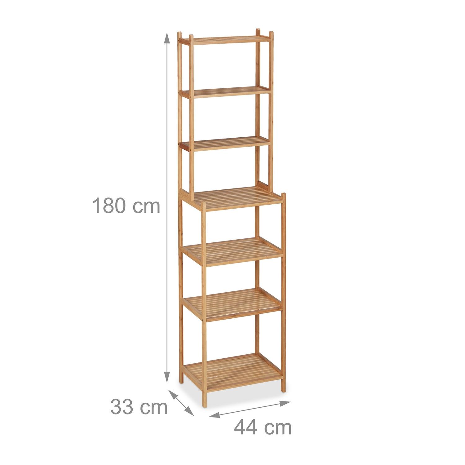 B2X Hohes Badezimmerregal aus Bambus  
