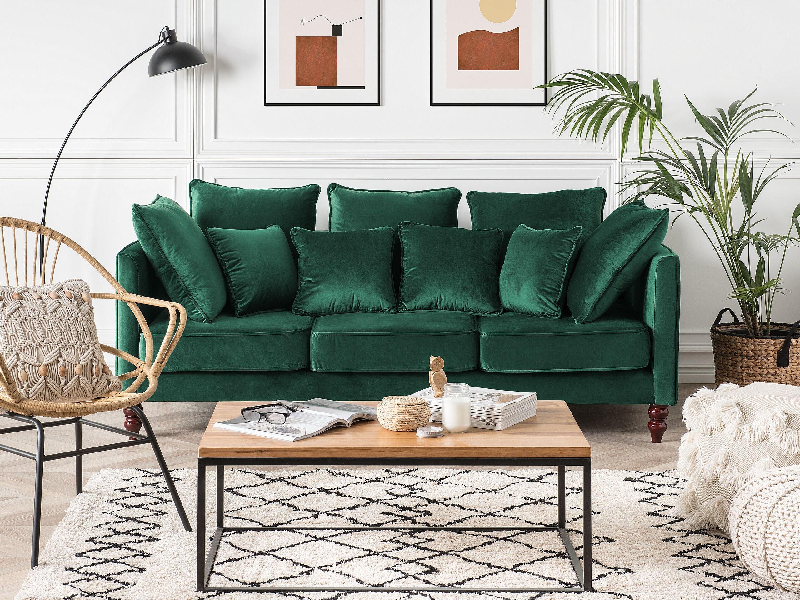 Beliani 3 Sitzer Sofa aus Samtstoff Industriell FENSTAD  