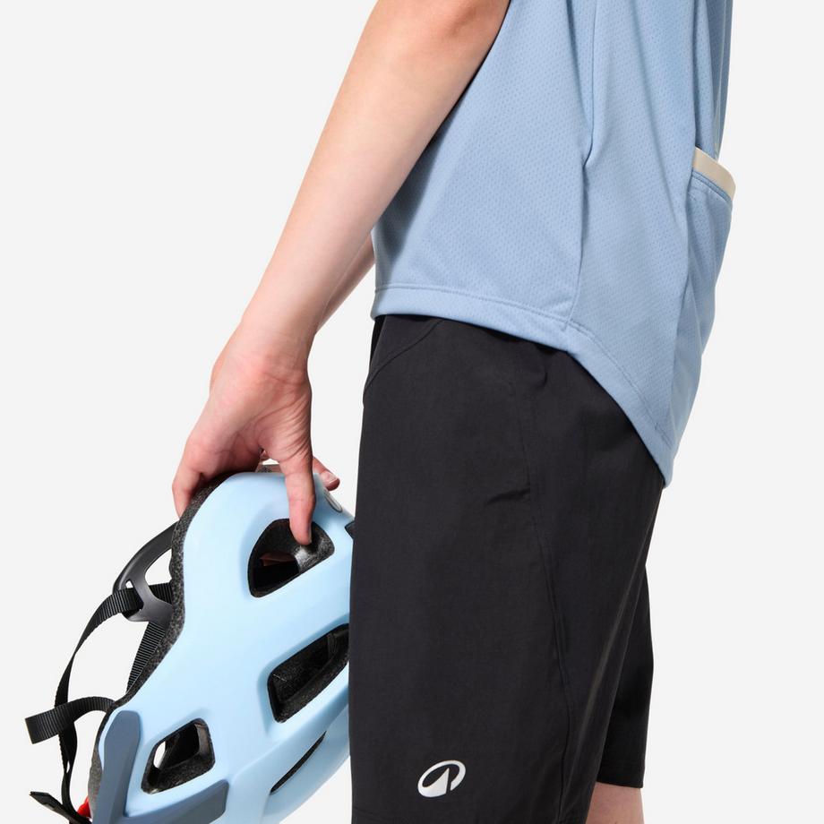 BTWIN  Maillot manches courtes vélo enfant 7-11 ans, 500 Bleu 