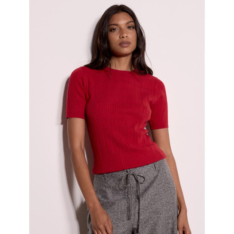 APRICOT T-shirt en maille pointelle à cœurs  