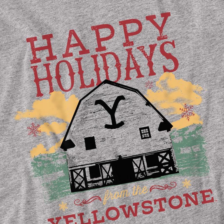 Yellowstone  Happy Holidays Maglietta Natale 