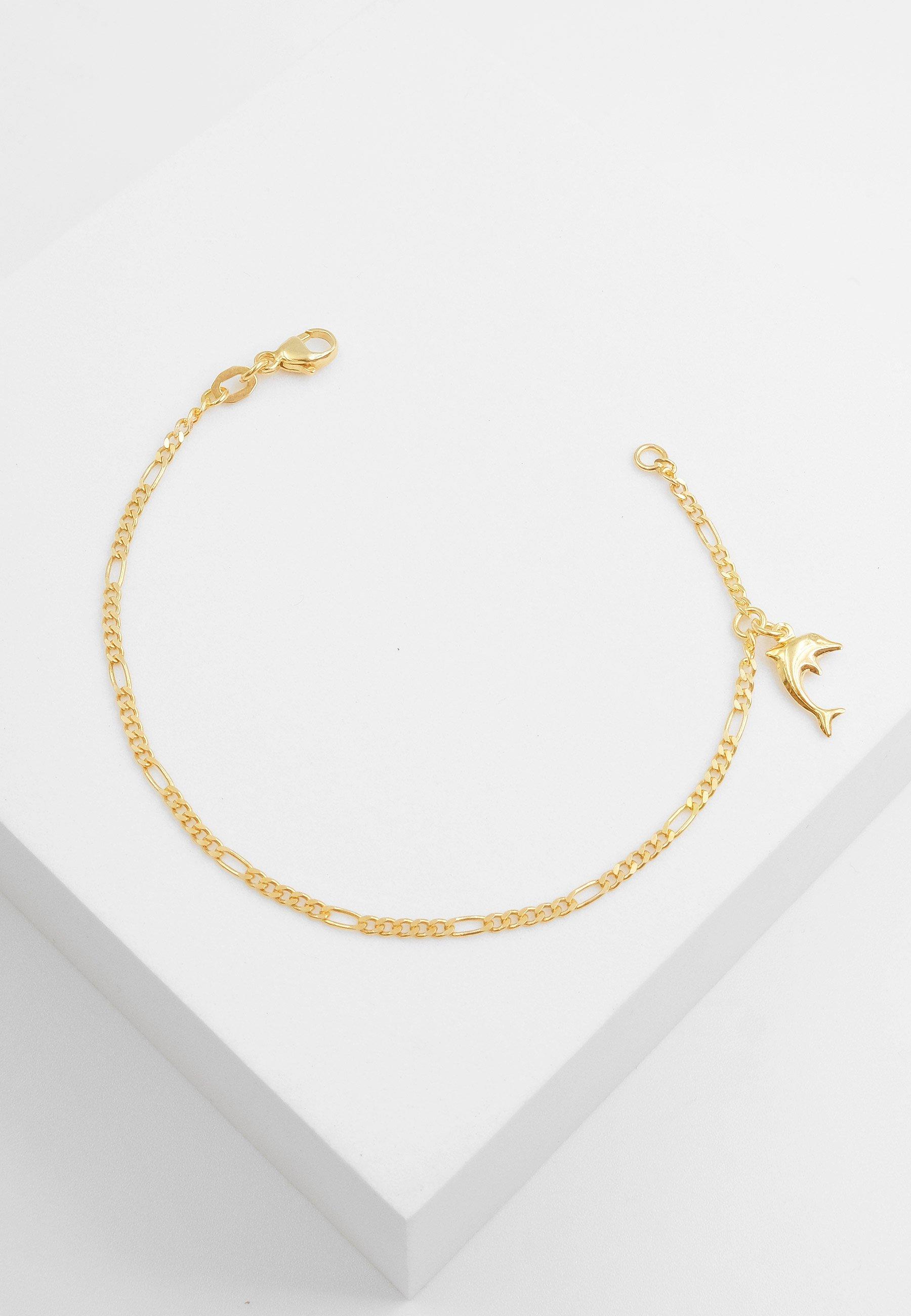 MUAU Schmuck  Bracelet Figaro Delfin Gelbgold 750, 1.8mm, 16cm 