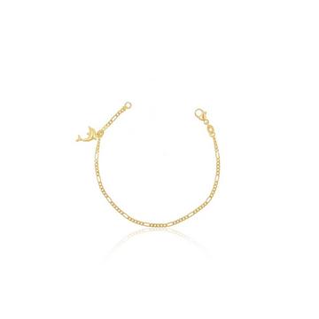 Bracelet Figaro Delfin Gelbgold 750, 1.8mm, 16cm