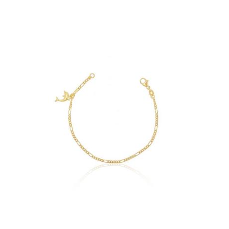 MUAU Schmuck  Bracelet Figaro Delfin Gelbgold 750, 1.8mm, 16cm 