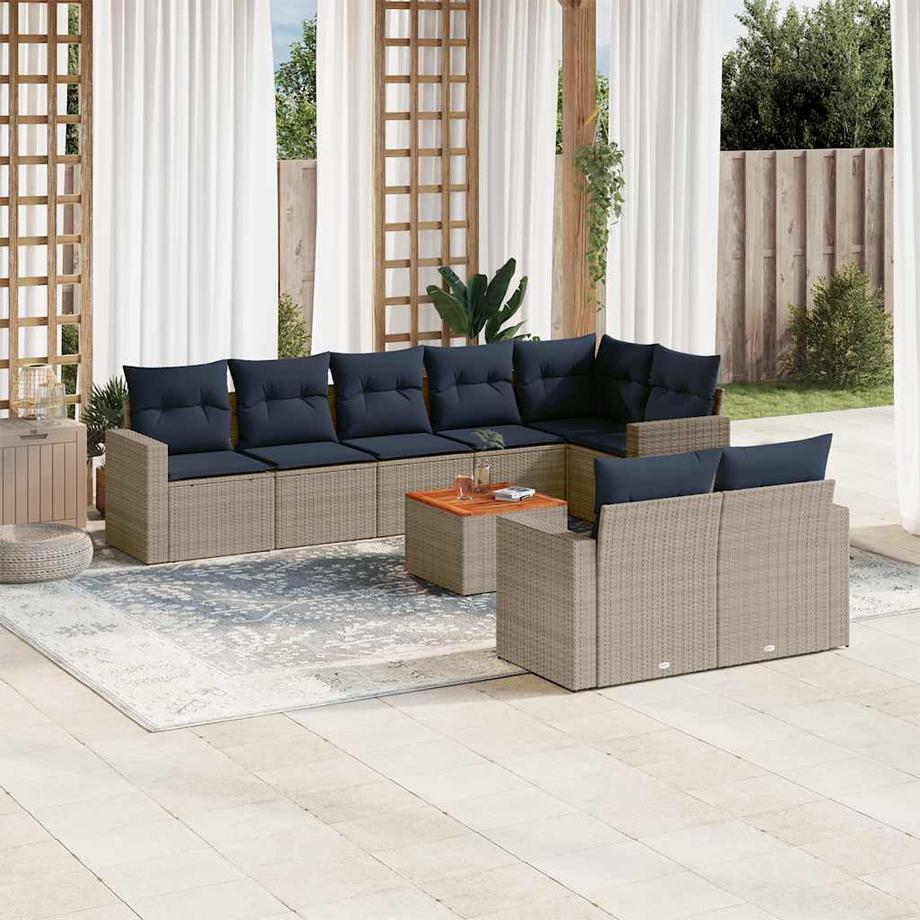 VidaXL Ensemble de canapés de jardin rotin synthétique  