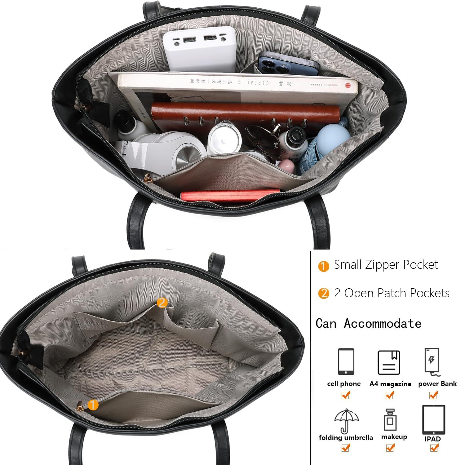 Only-bags.store Arbeitstasche mit grossem Fassungsvermögen und Reissverschluss  