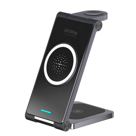4smarts  UltiMag TrioFold Auricolare, Smartphone, Orologio intelligente Nero USB Carica wireless Ricarica rapida 