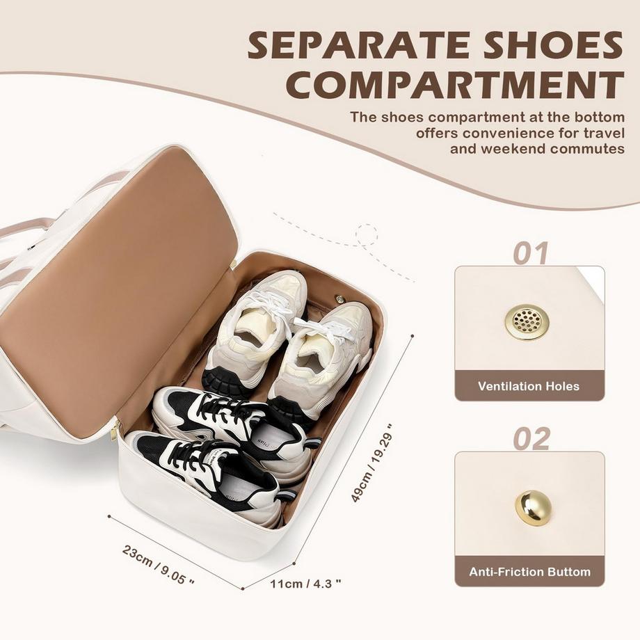 Only-bags.store Borsa da viaggio grande con scomparto scarpe borsa cosmetici e scomparto umido  