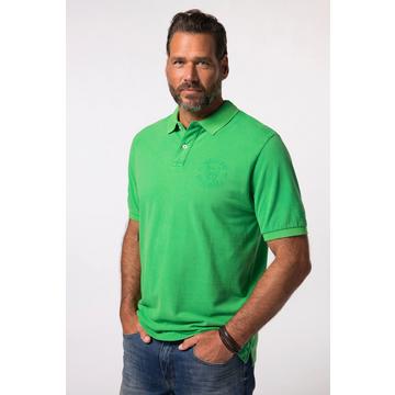 Poloshirt, Halbarm, Piqué, Vintage Look, Badges