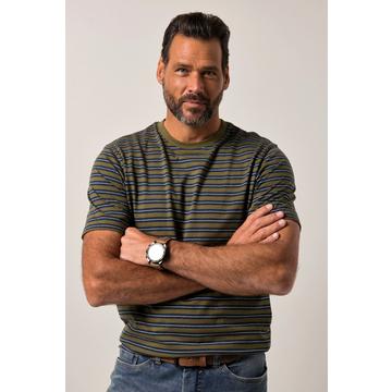 T-shirt JP1880 con mezze maniche e righe oliva scuro