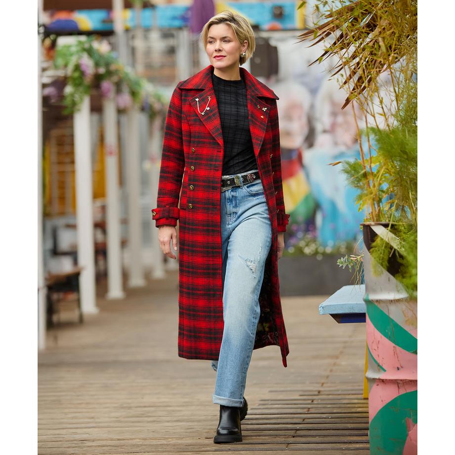 Joe Browns Klassischer Karomantel Maxi  