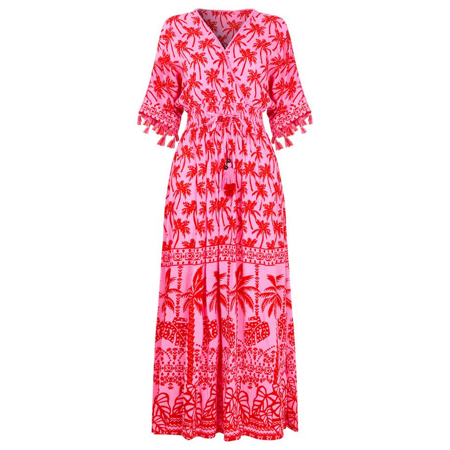 Joe Browns Maxikleid Palmenprint Fledermausärmel  