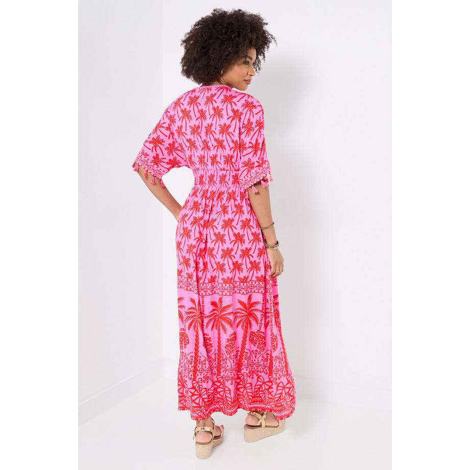 Joe Browns Maxikleid Palmenprint Fledermausärmel  
