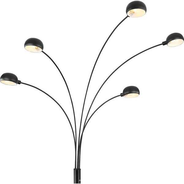 mutoni Lampadaire Seymour métal noir 5xE14  