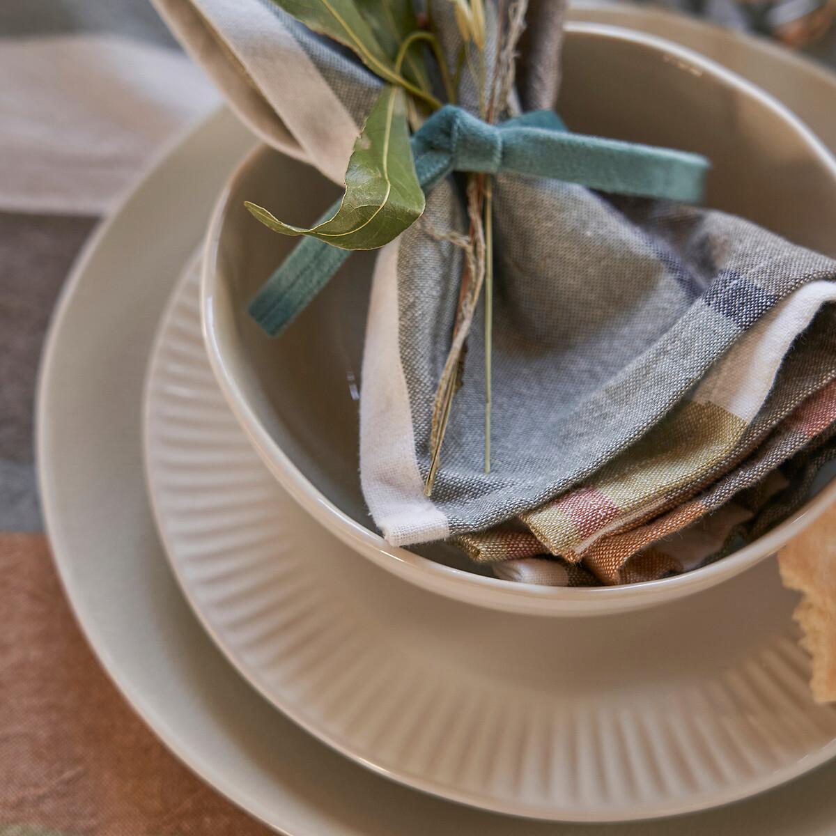 La Redoute Intérieurs Serviettes de table coton bio tissé-teint  