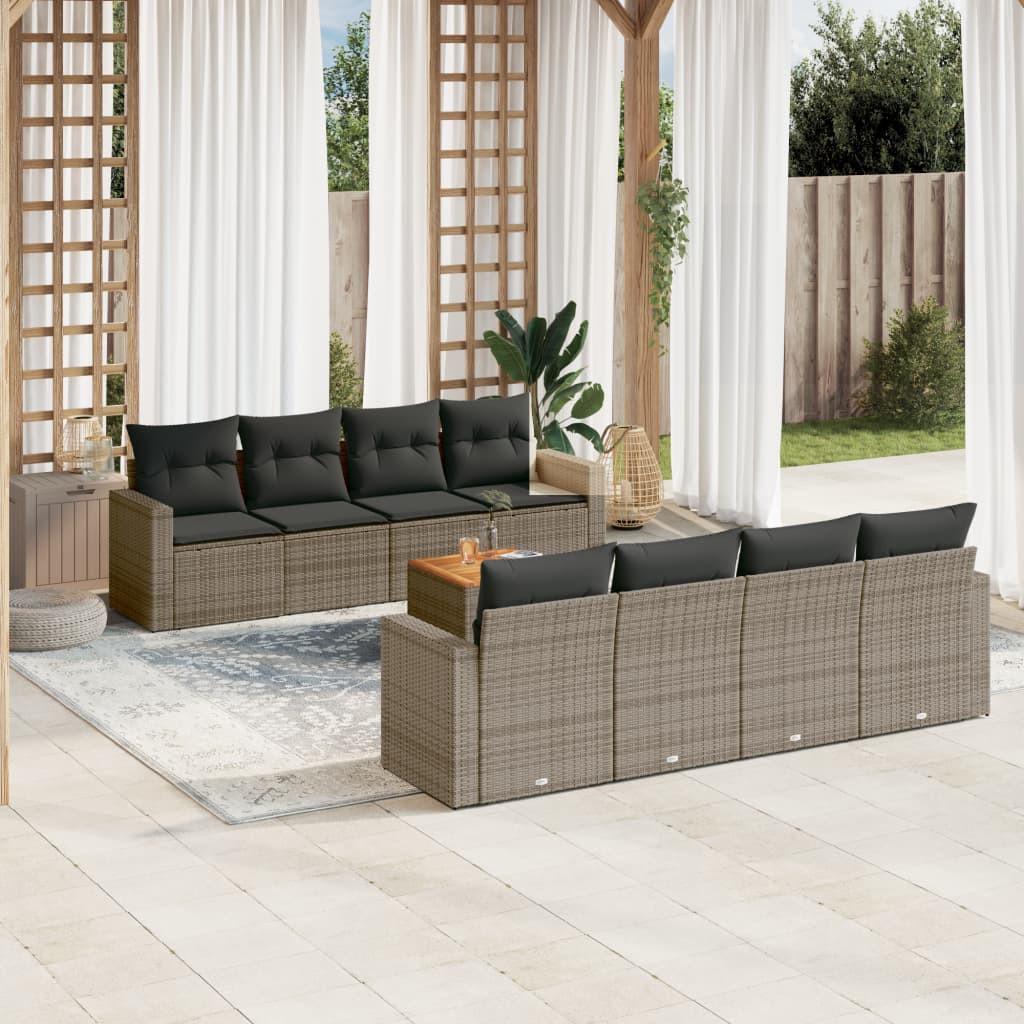 VidaXL set divano da giardino Polirattan  