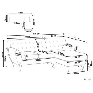 Beliani Ecksofa aus Polyester Retro MOTALA  