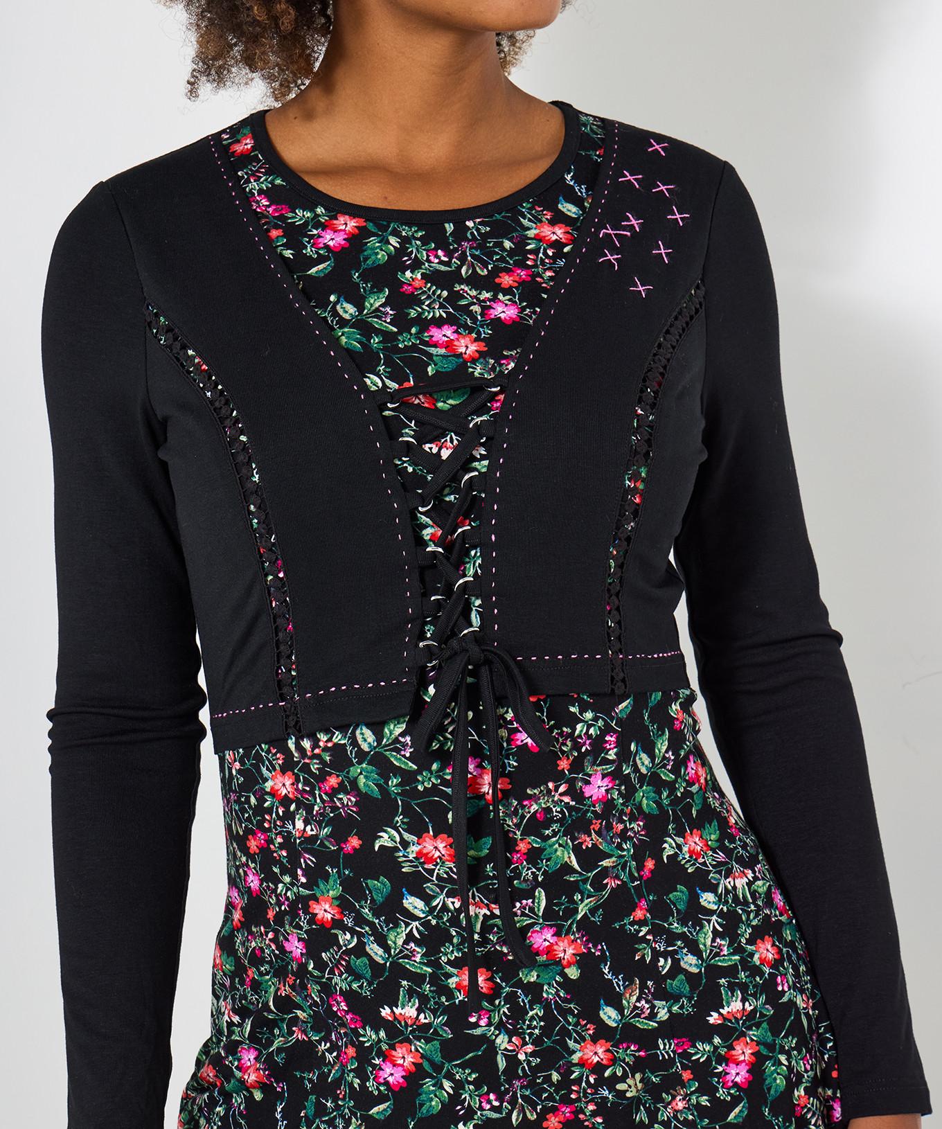 Joe Browns Tunica Jersey Fantasia Floreale Effetto Cardigan  