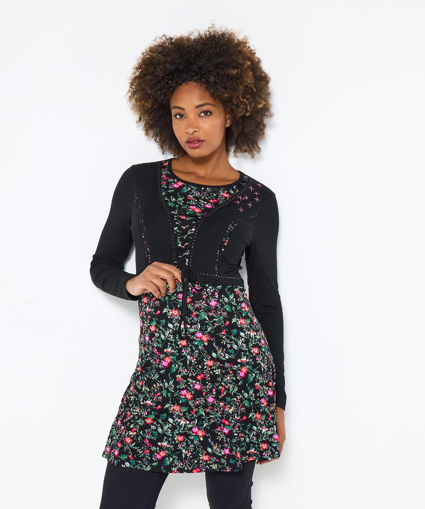 Joe Browns Tunica Jersey Fantasia Floreale Effetto Cardigan  