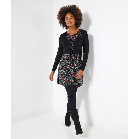 Joe Browns Tunica Jersey Fantasia Floreale Effetto Cardigan  