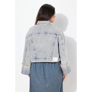 Ulla Popken Giacca di jeans stretch Collo a camicia Maniche lunghe  