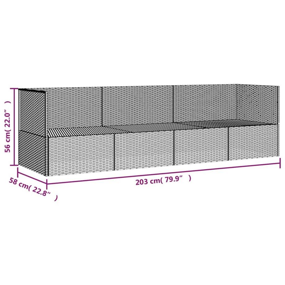 VidaXL Outdoor loungebett poly-rattan  