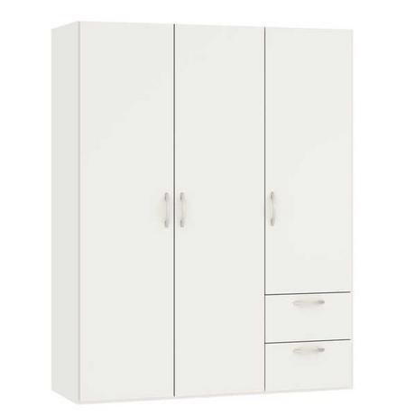 Jutzler Armoire à portes tournantes blanc crème avec tiroirs 152,2 x 195  