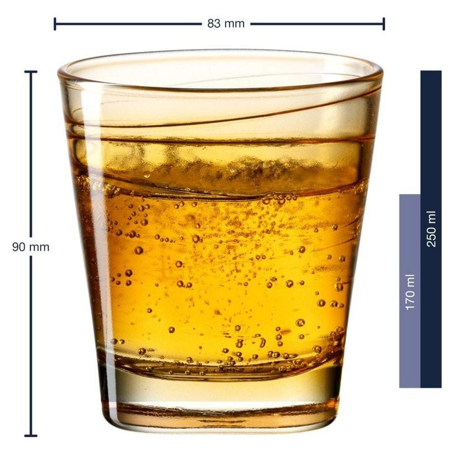 LEONARDO Trinkglas Vario Struttura (250 ml, 6 Stück, Orange)  