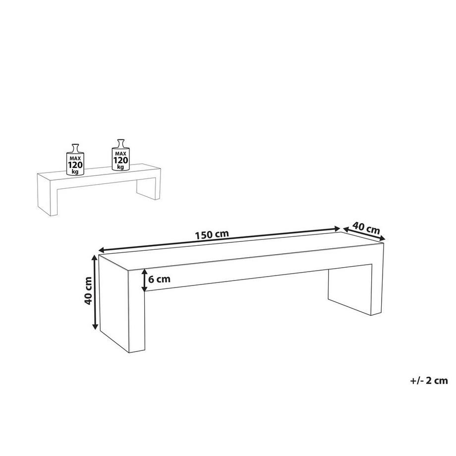 Beliani Gartenbank aus Faserzement Industriell TARANTO  