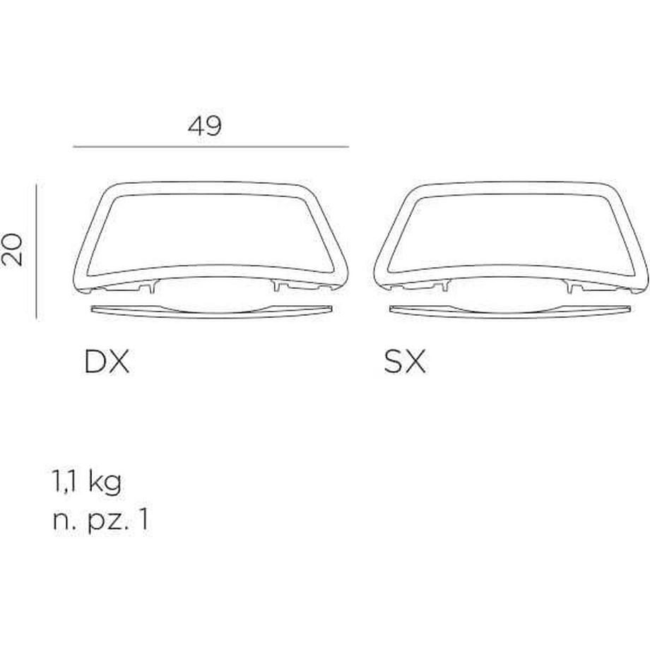 NARDI outdoor Accoudoir pour chaise longue Atlantico gris  