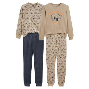 2er-Pack Samt-Pyjamas  Bär