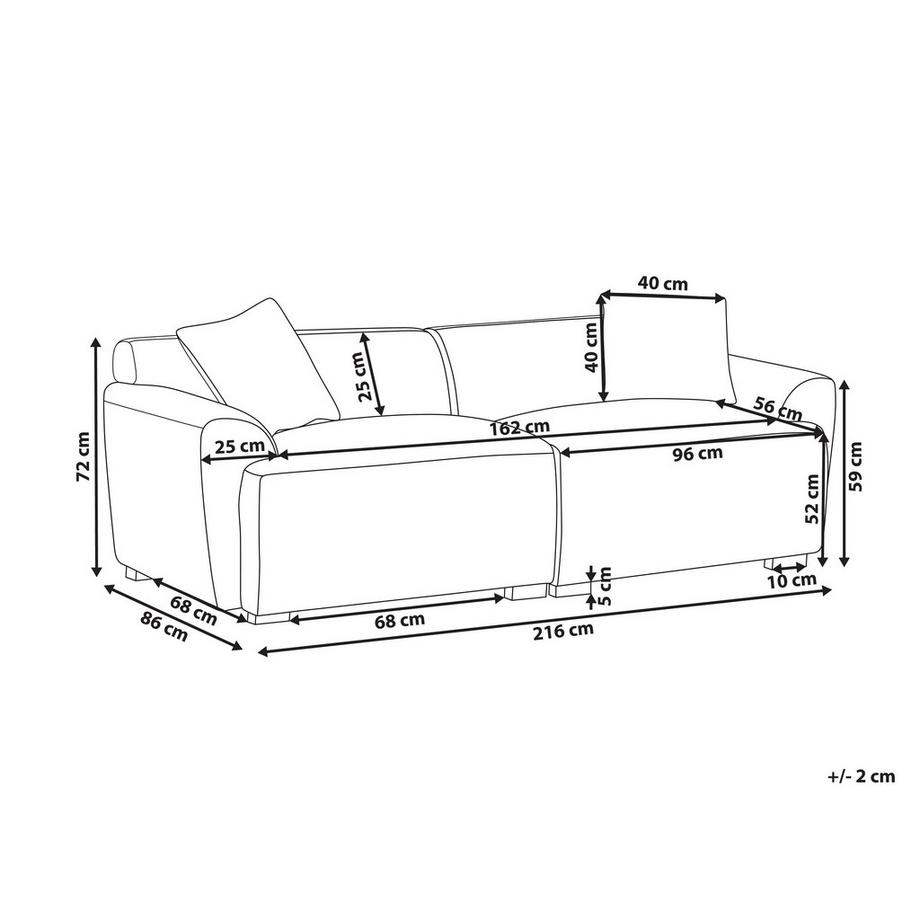 Beliani 3 Sitzer Sofa aus Stoff  KORIO  
