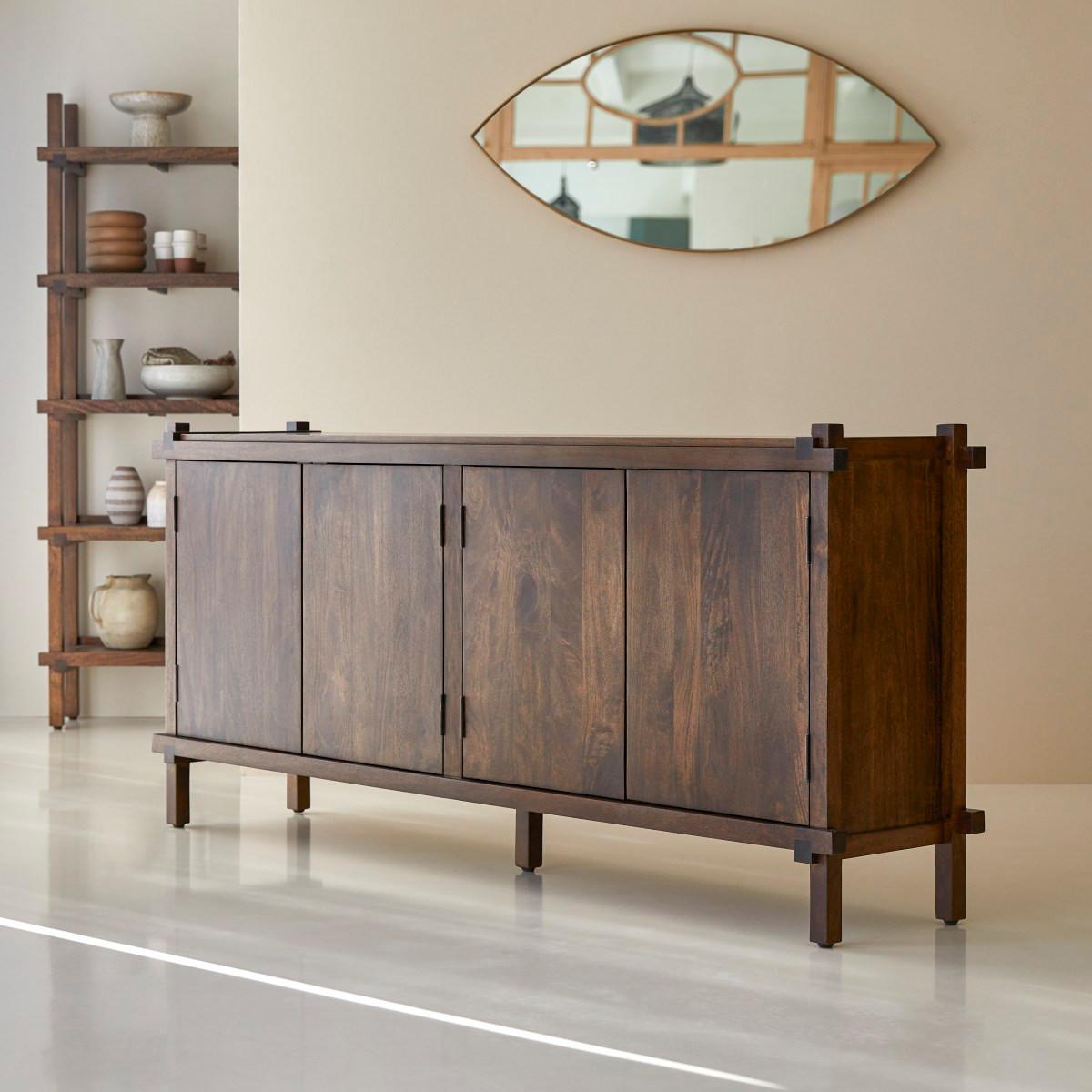 Tikamoon Sideboard aus massivem Mangoholz 190 cm Arko  