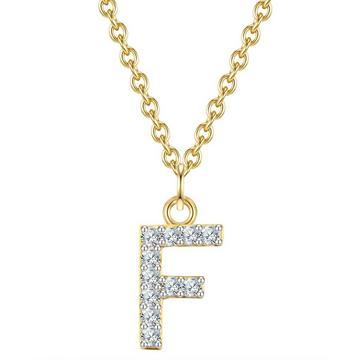 Femme Collier en argent Lettre F