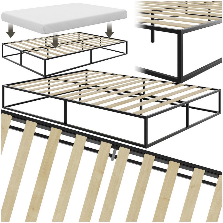 Tectake Kyoto Metallrahmenbett mit Lattenrost 250 kg  