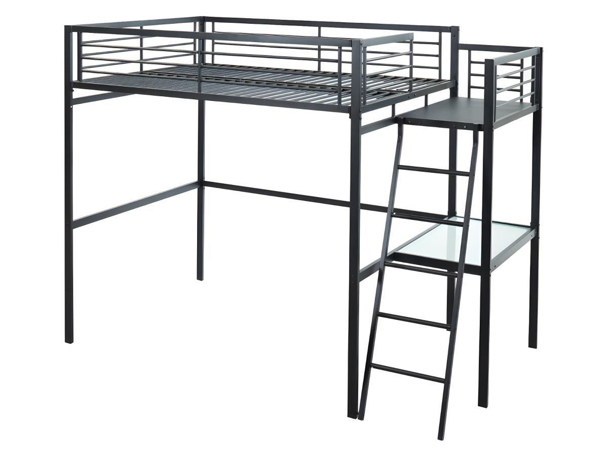 Vente-unique Lit mezzanine CASUAL II plateforme bureau  