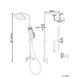 Beliani Ensemble de douche avec mitigeur et douche de pluie en Laiton Moderne CATAGENA  