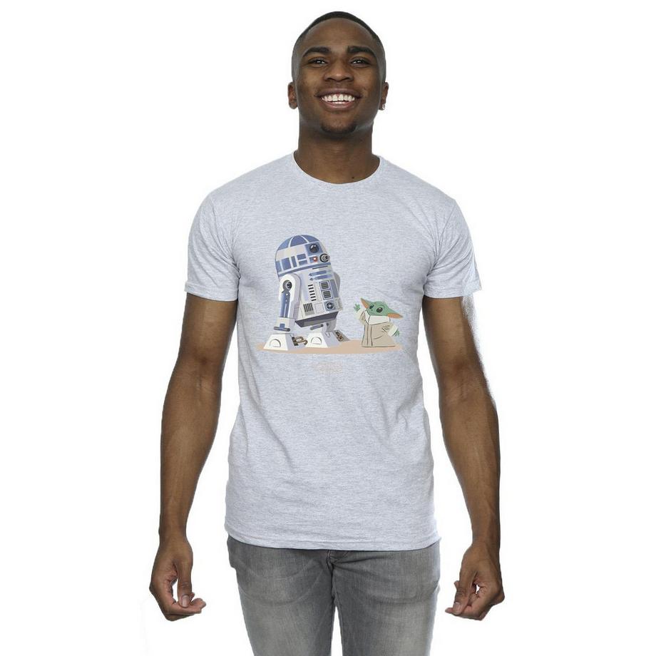 STAR WARS T-Shirt The Mandalorian con stampa R2-D2 e Grogu  
