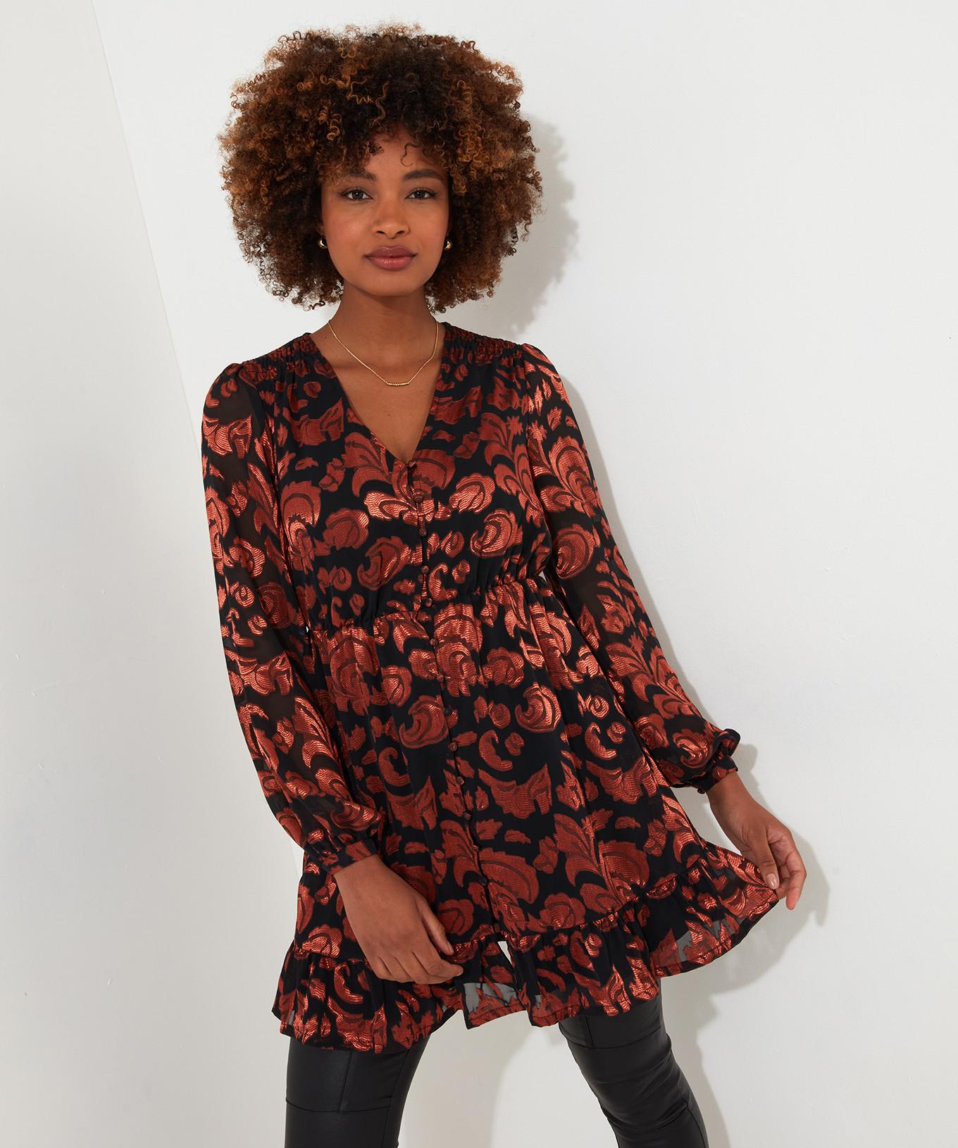 Joe Browns  Robe Tunique Col V Florale 