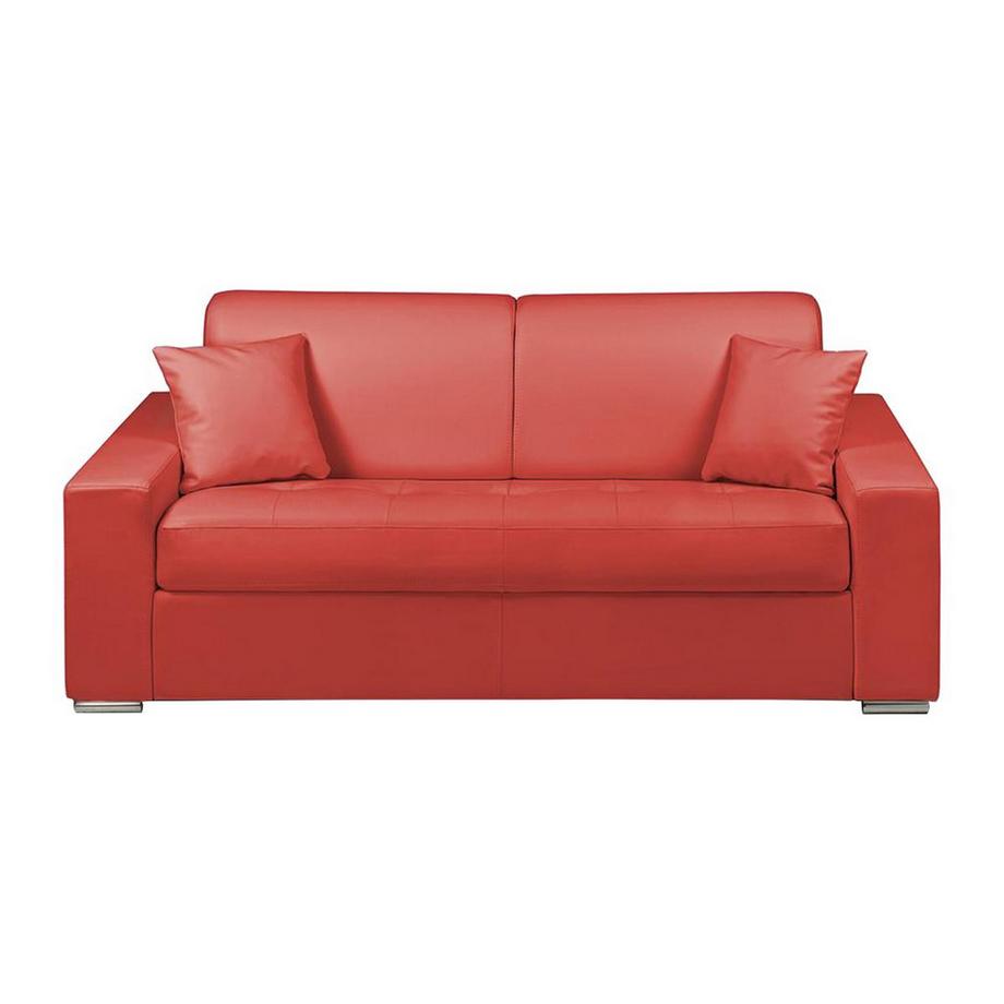 Vente-unique Divano letto 3 posti a ribalta in similpelle Rosso Larghezza Materasso 1Spessore EMIR  