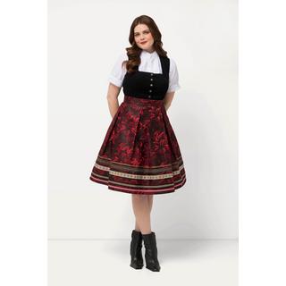 Ulla Popken Rock A-Linie Jacquard Blütenmuster Zierbänder  